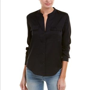 Vince silk blend utility blouse